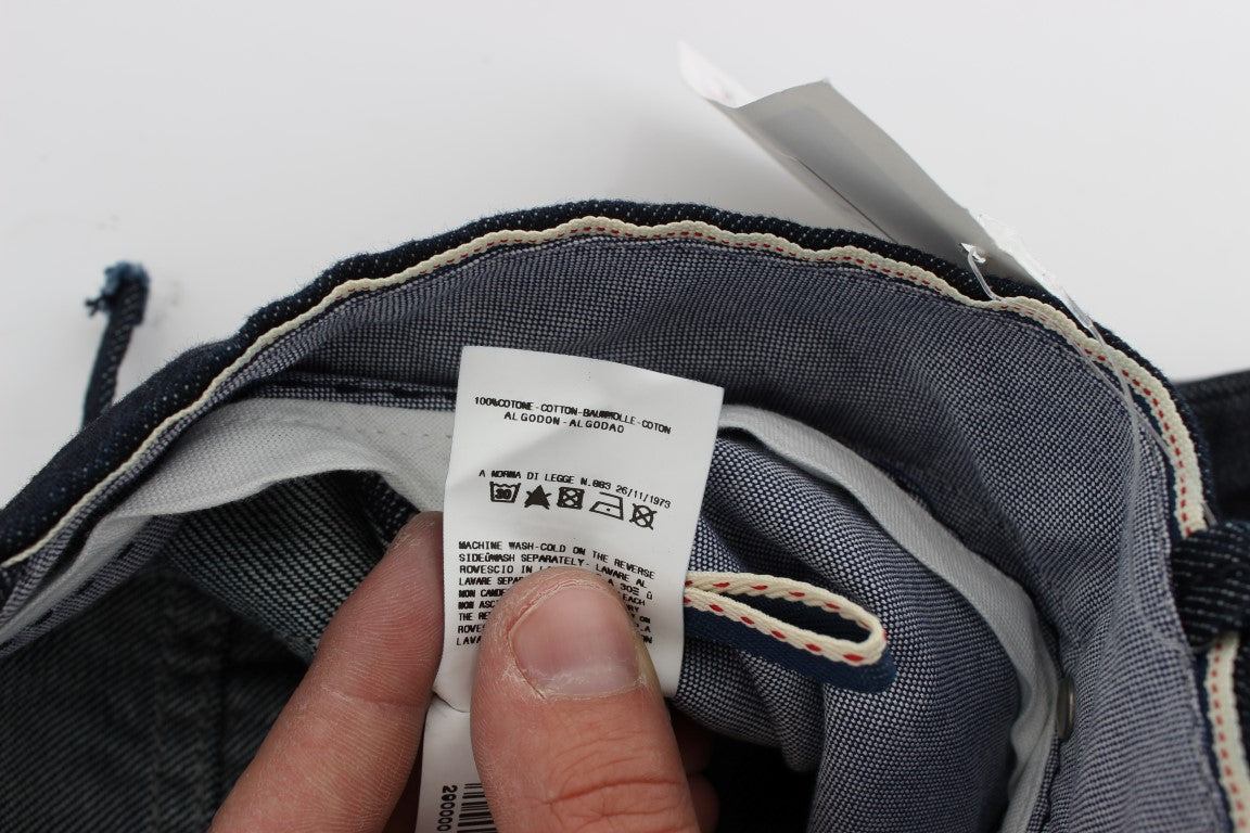 Jeans dritti dalla vestibilità regolare in cotone blu