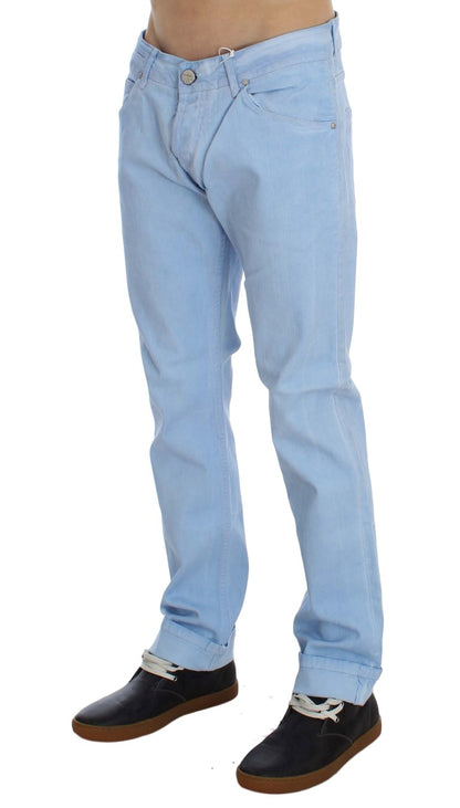 Jeans a vita bassa elasticizzati in cotone blu