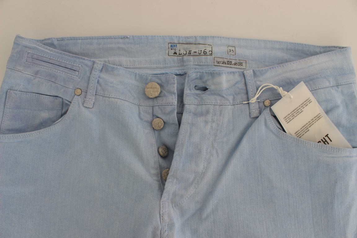 Jeans a vita bassa elasticizzati in cotone blu