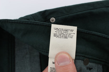 Grüne Stretch-Jeans aus Baumwolldenim mit gerader Passform