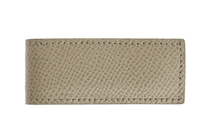 Fermasoldi magnetico in pelle beige