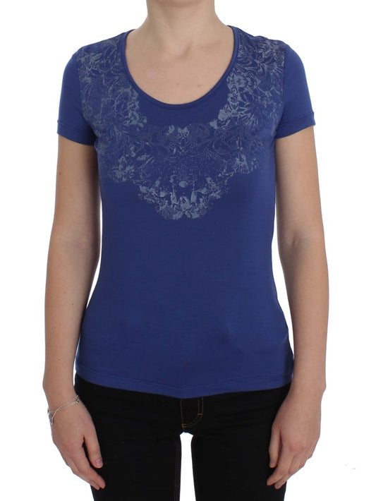 T-shirt in modal stretch blu