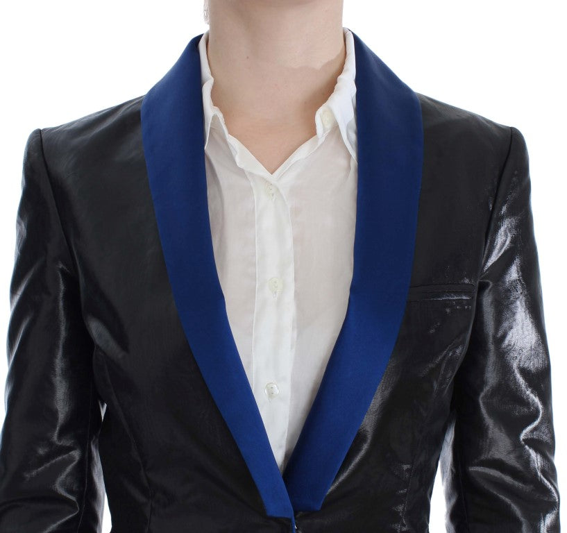 Jupe et blazer de costume deux pièces bleu noir