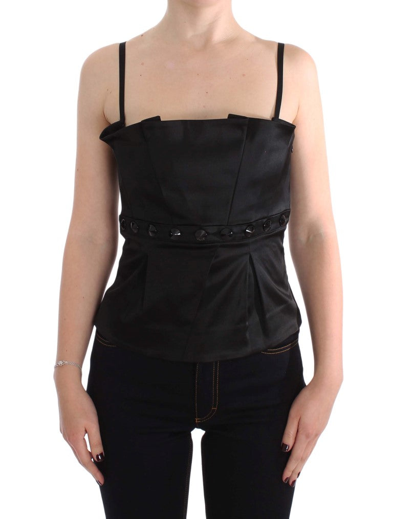 Schwarze Tanktop-Bluse für Party und Abend