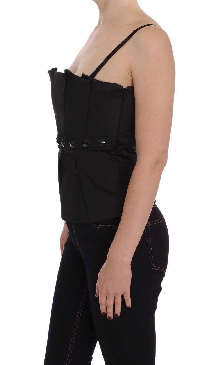 Schwarze Tanktop-Bluse für Party und Abend