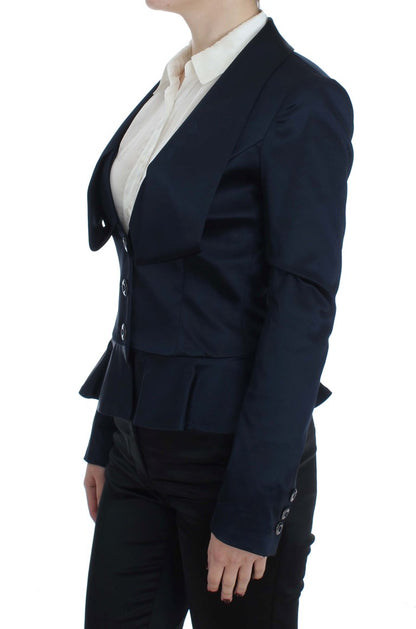 Giacca blazer monopetto blu a tre bottoni