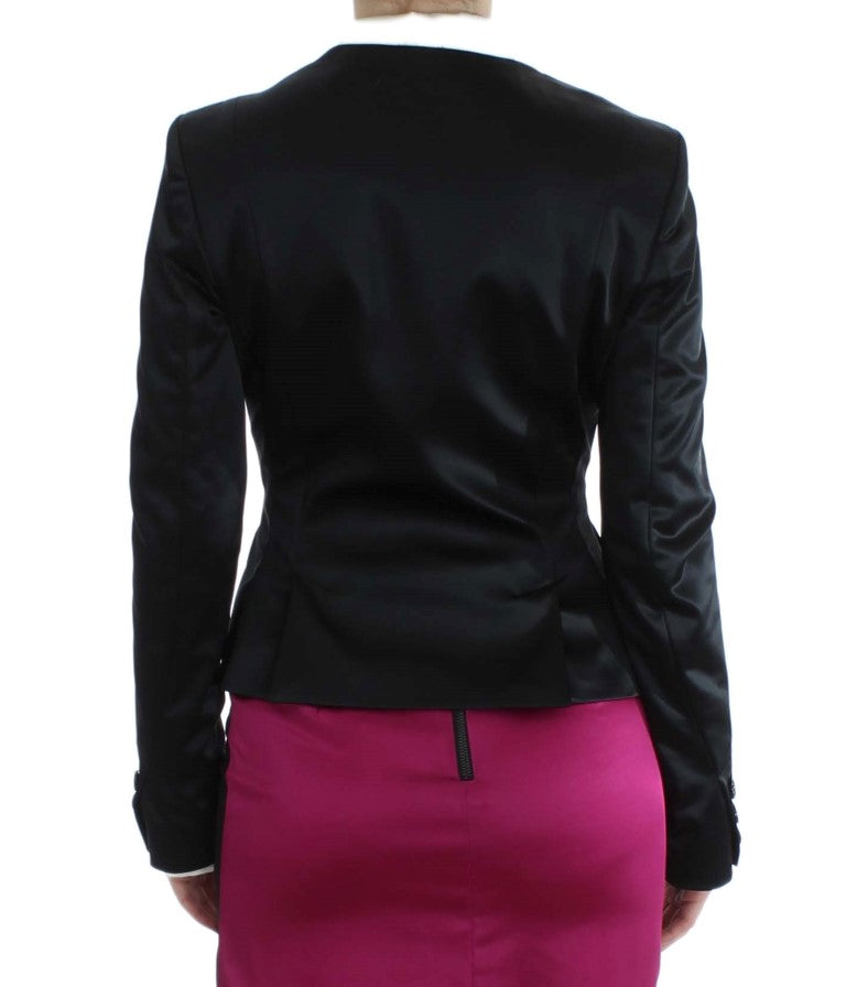 Veste blazer stretch noir rose