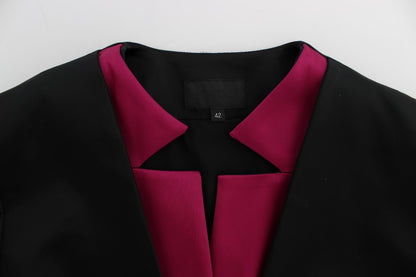 Giacca blazer elasticizzata rosa nera