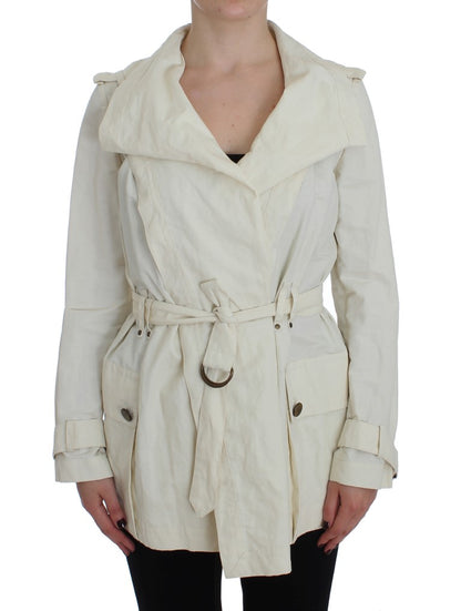 Weiße Trenchcoat-Jacke