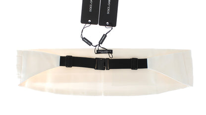 Ceinture de smoking blanche en soie