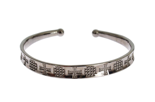 Bracciale rigido in argento 925 rodiato grigio