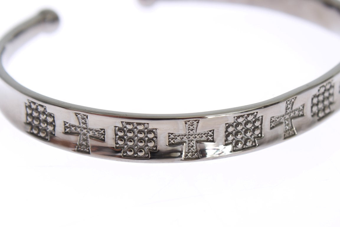 Bracciale rigido in argento 925 rodiato grigio