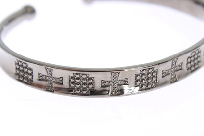 Bracelet Jonc Argent 925 Rhodié Gris