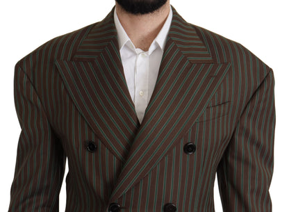 Blazer doppiopetto a righe multicolor