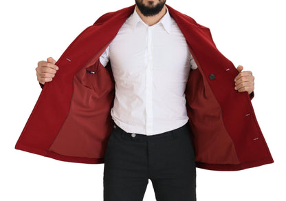 Dolce &amp; Gabbana Elegante rote zweireihige Wolljacke