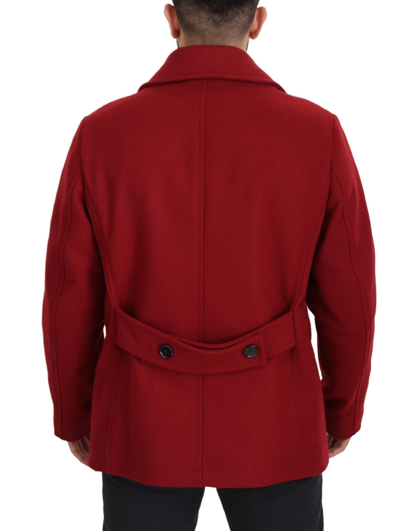 Dolce &amp; Gabbana Elegante rote zweireihige Wolljacke