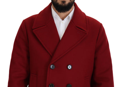 Dolce &amp; Gabbana Elegante rote zweireihige Wolljacke