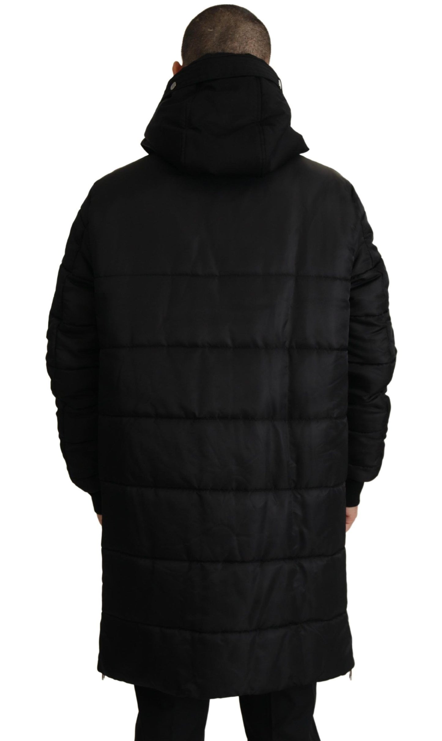 Dolce &amp; Gabbana Elegante schwarze Parka-Winterjacke mit Kapuze