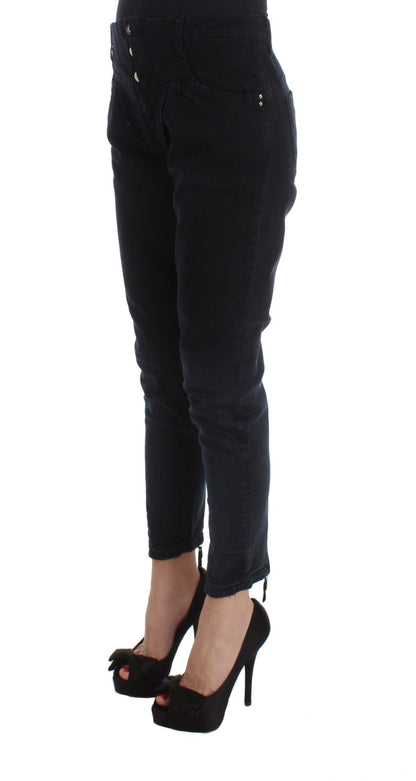 Jeans cropped slim fit in cotone nero