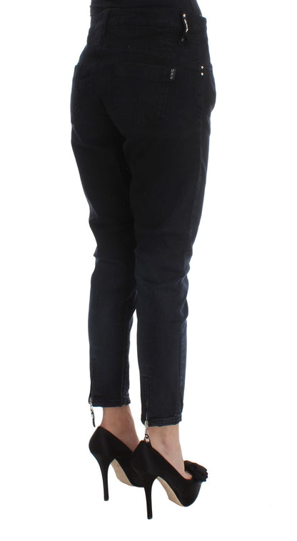 Jeans cropped slim fit in cotone nero