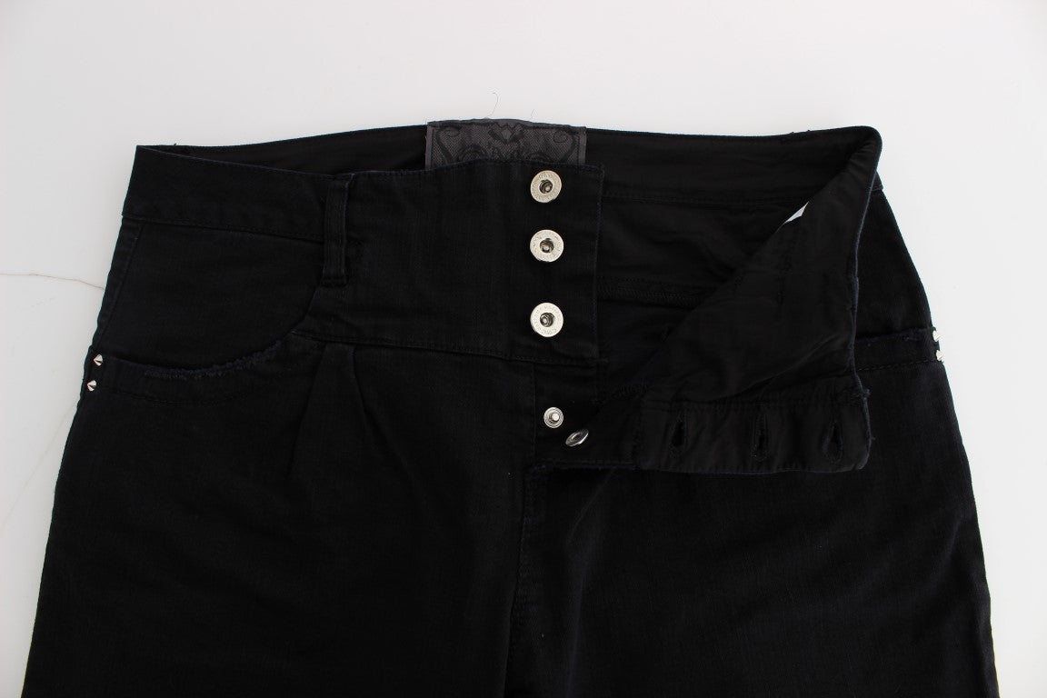 Jeans cropped slim fit in cotone nero