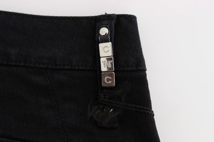 Jeans cropped slim fit in cotone nero