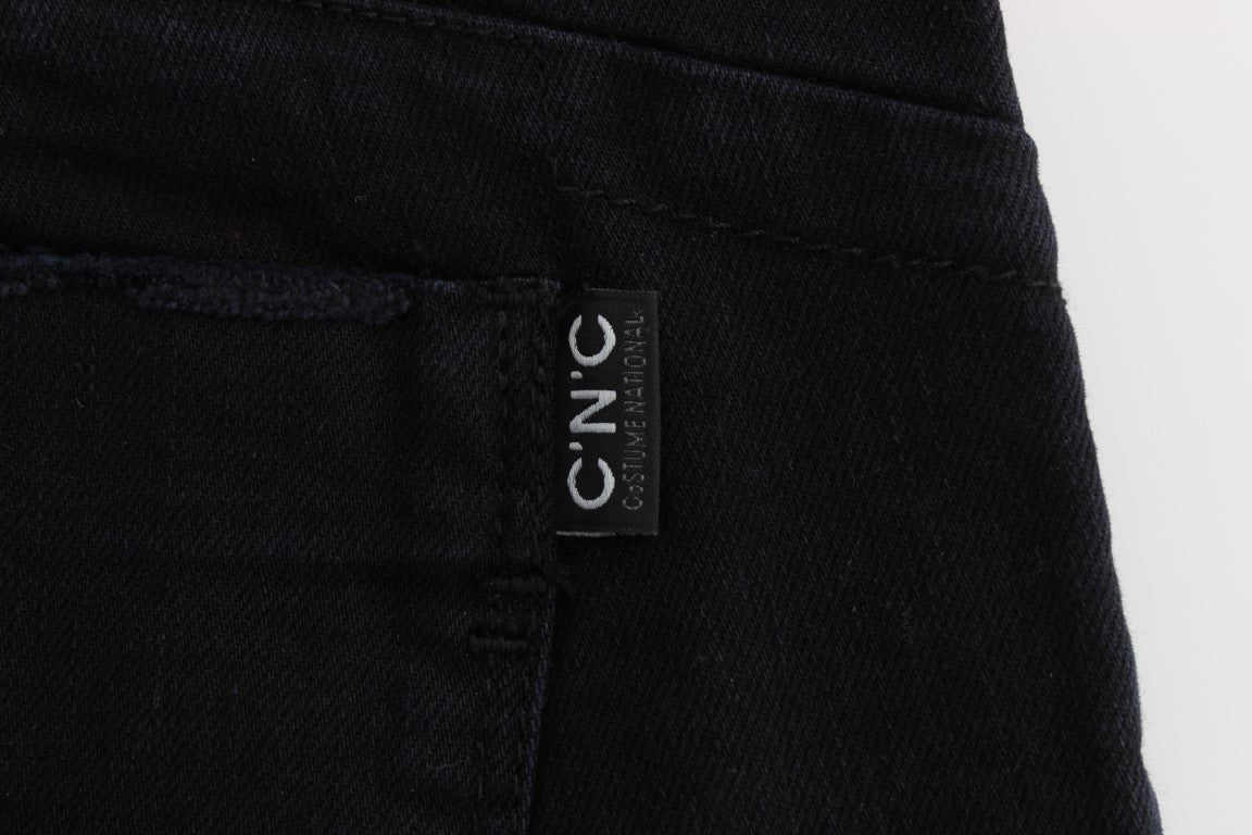 Jeans cropped slim fit in cotone nero