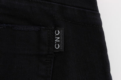 Jeans cropped slim fit in cotone nero