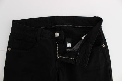 Jean bootcut slim en coton noir