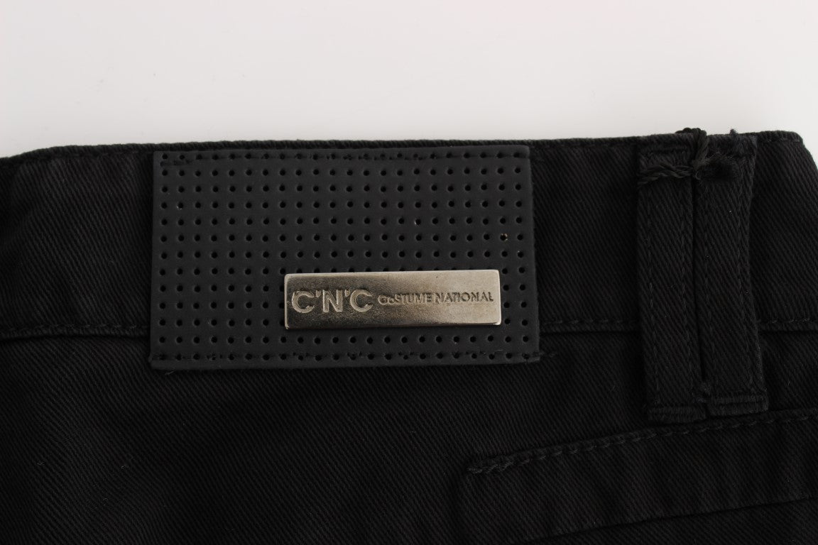 Jeans bootcut slim fit in cotone nero