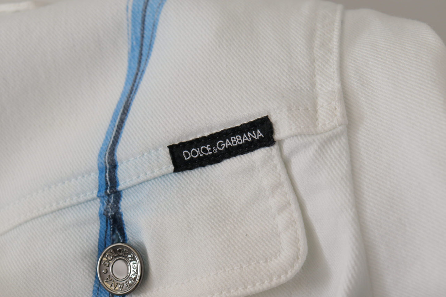 Dolce &amp; Gabbana – Mehrfarbige Jeansjacke mit Logostickerei