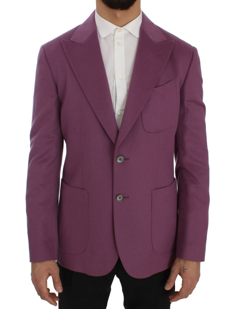 Giacca blazer slim fit in cashmere viola