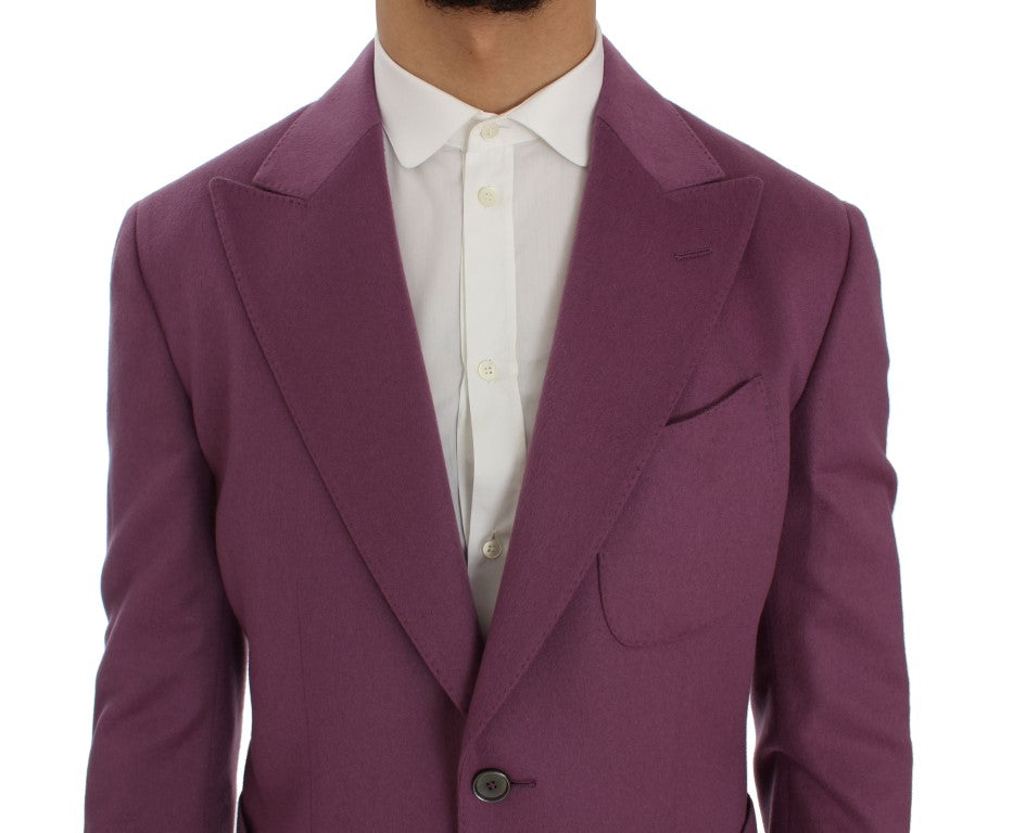 Giacca blazer slim fit in cashmere viola