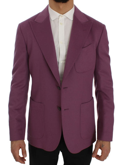 Giacca blazer slim fit in cashmere viola