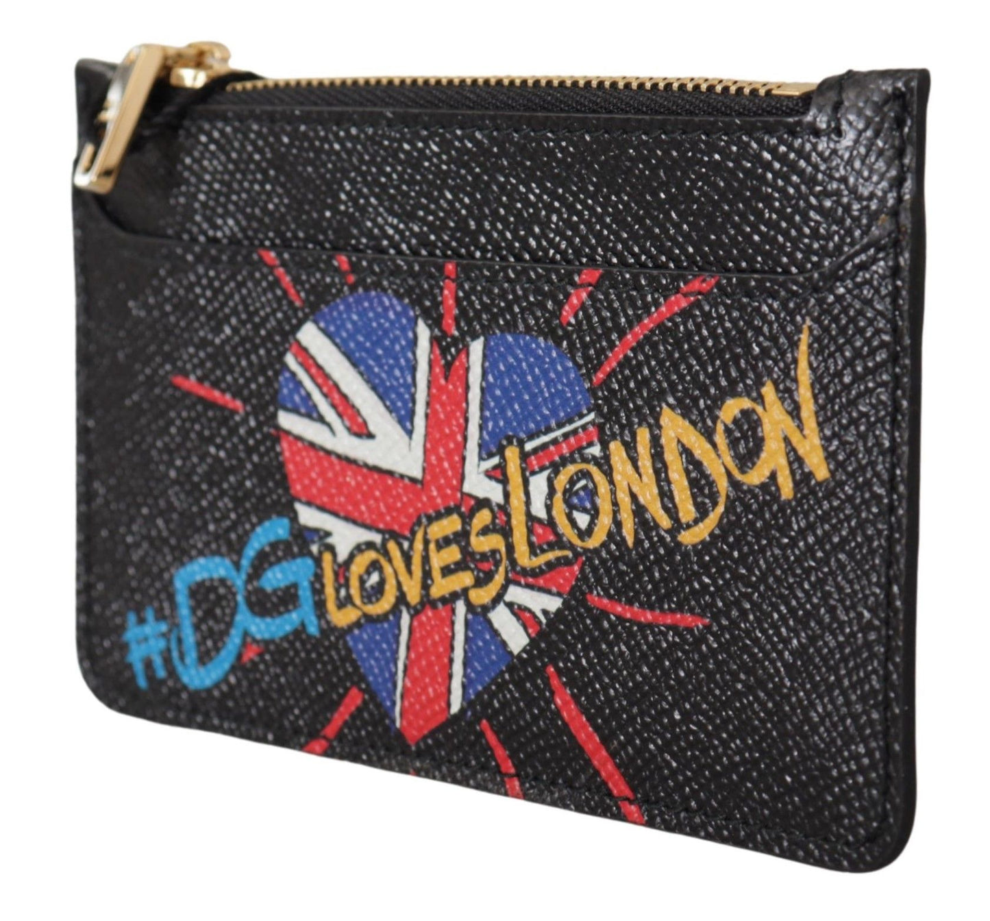 Portafoglio portamonete porta carte da donna in pelle nera #DGLovesLondon