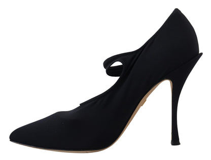 Dolce &amp; Gabbana – Schicke schwarze Mary-Jane-Sockenpumps mit Kristallen