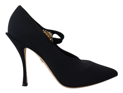 Dolce &amp; Gabbana – Schicke schwarze Mary-Jane-Sockenpumps mit Kristallen