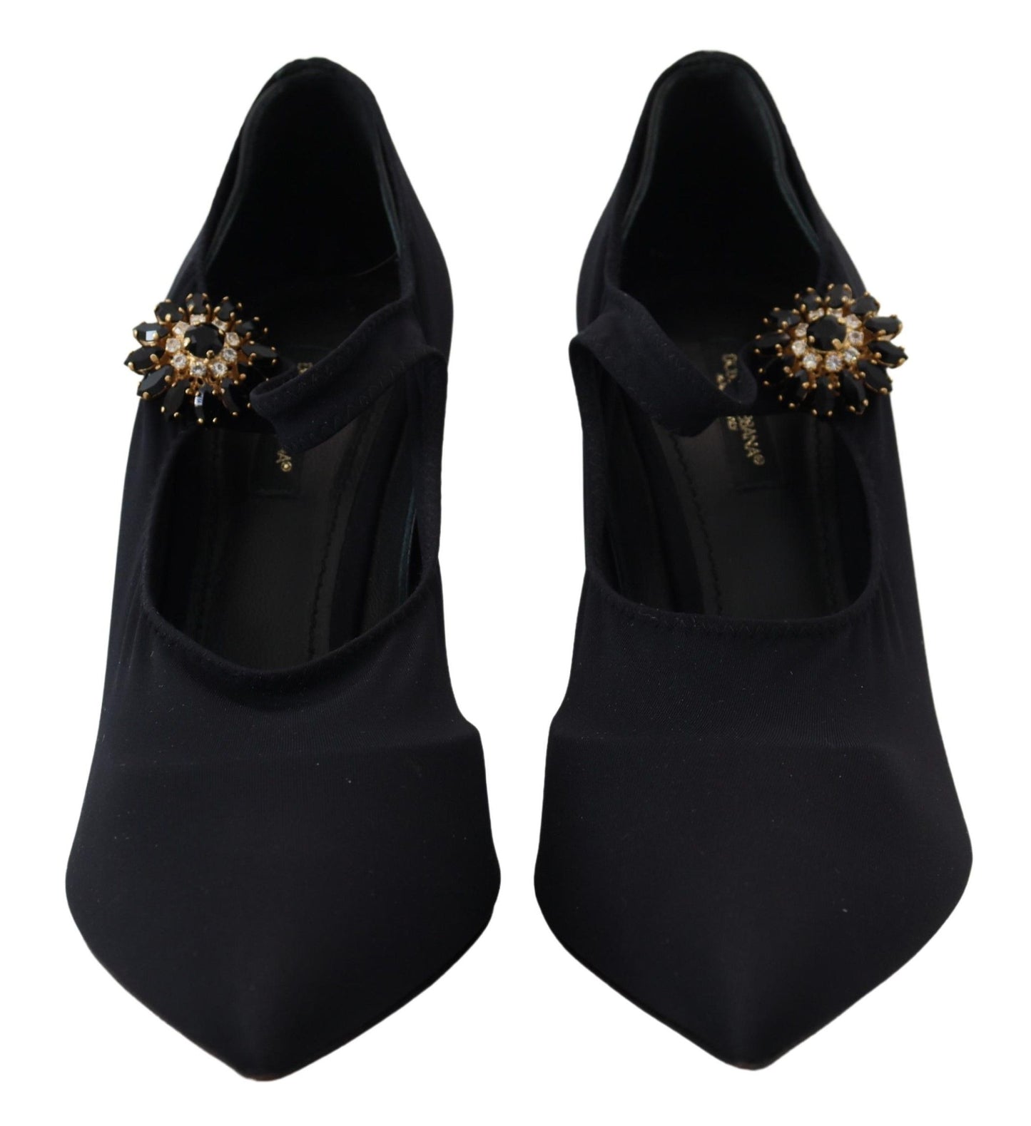 Dolce &amp; Gabbana – Schicke schwarze Mary-Jane-Sockenpumps mit Kristallen