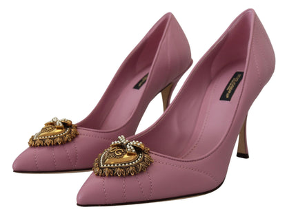 Dolce &amp; Gabbana – Devotion – Pumps aus rosa Leder