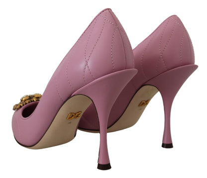 Dolce &amp; Gabbana – Devotion – Pumps aus rosa Leder