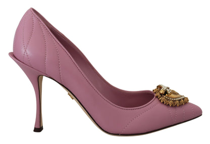 Dolce &amp; Gabbana – Devotion – Pumps aus rosa Leder