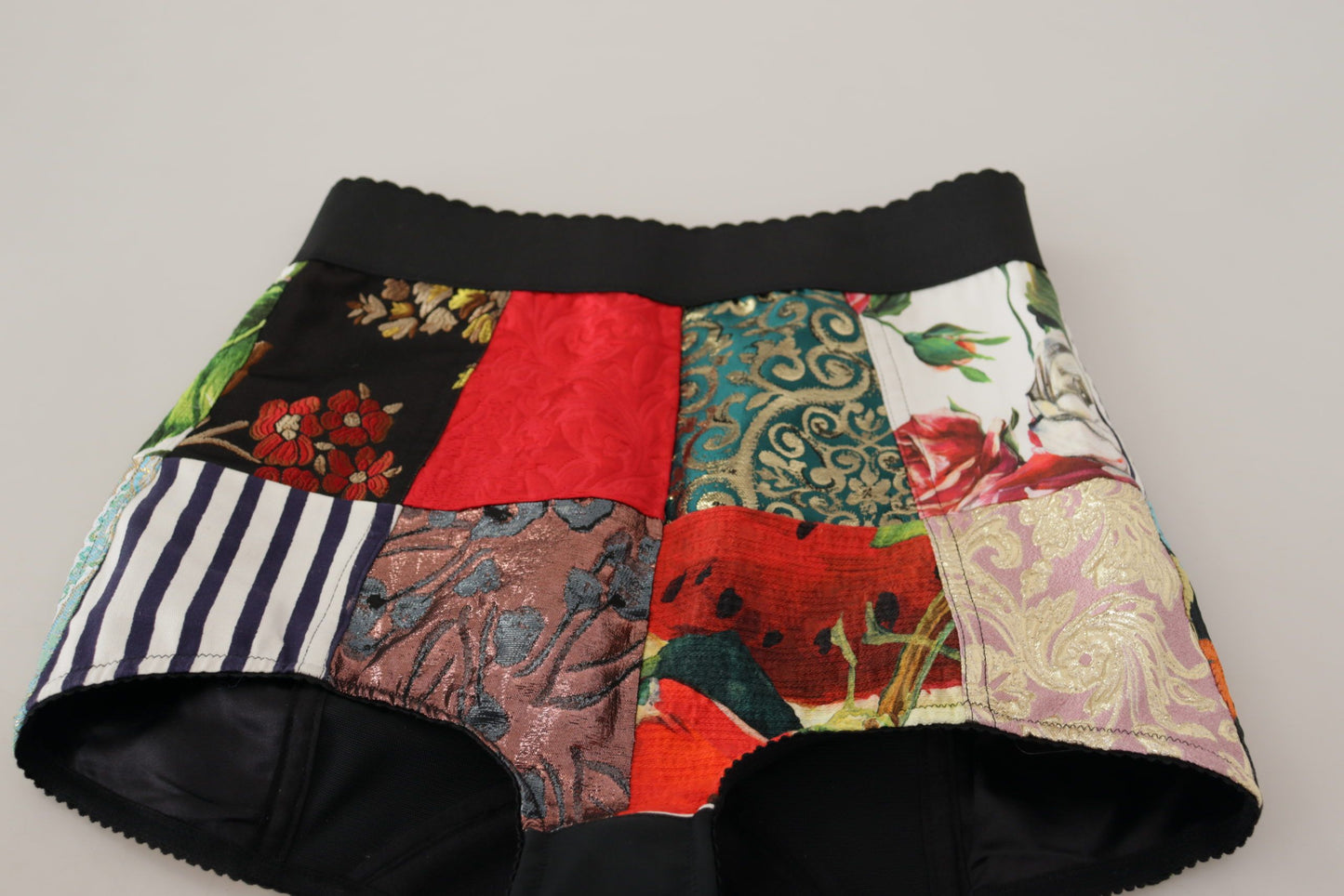 Shorts in nylon jacquard patchwork multicolor