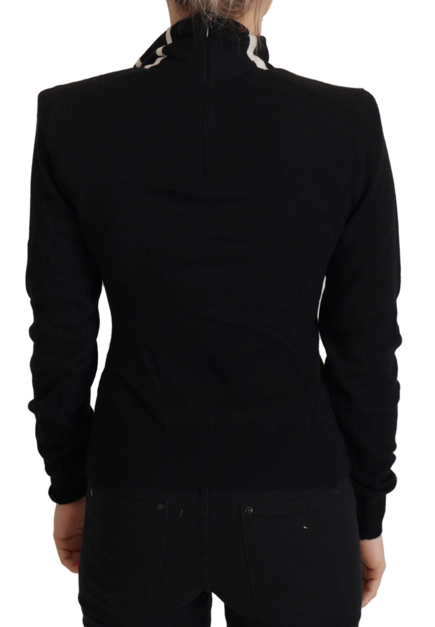 Maglione pullover dolcevita in cashmere nero