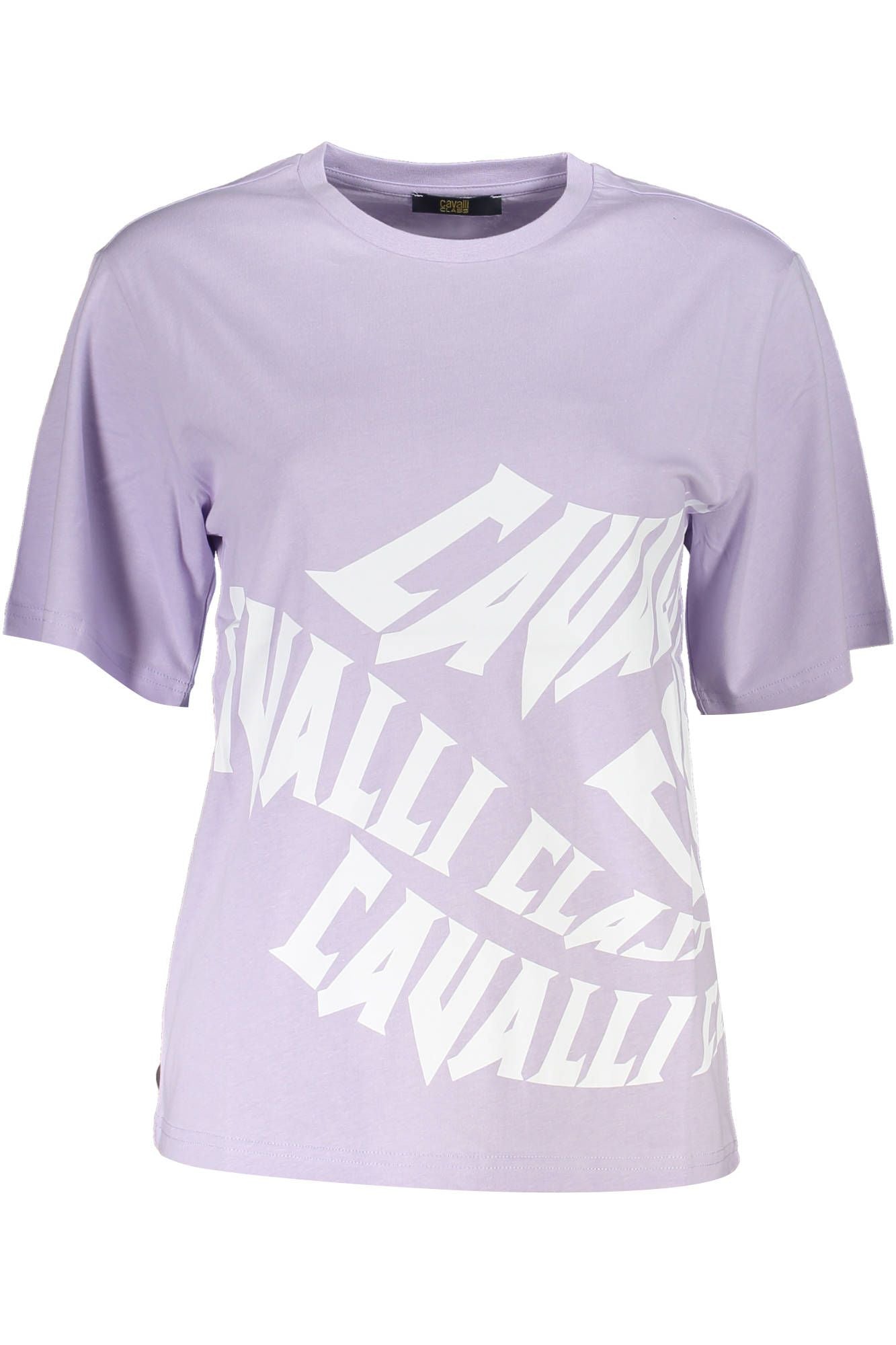 Cavalli Class Lila Baumwoll-T-Shirt für Damen