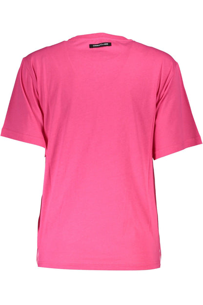 Cavalli Class Rosa Baumwoll-T-Shirt für Damen