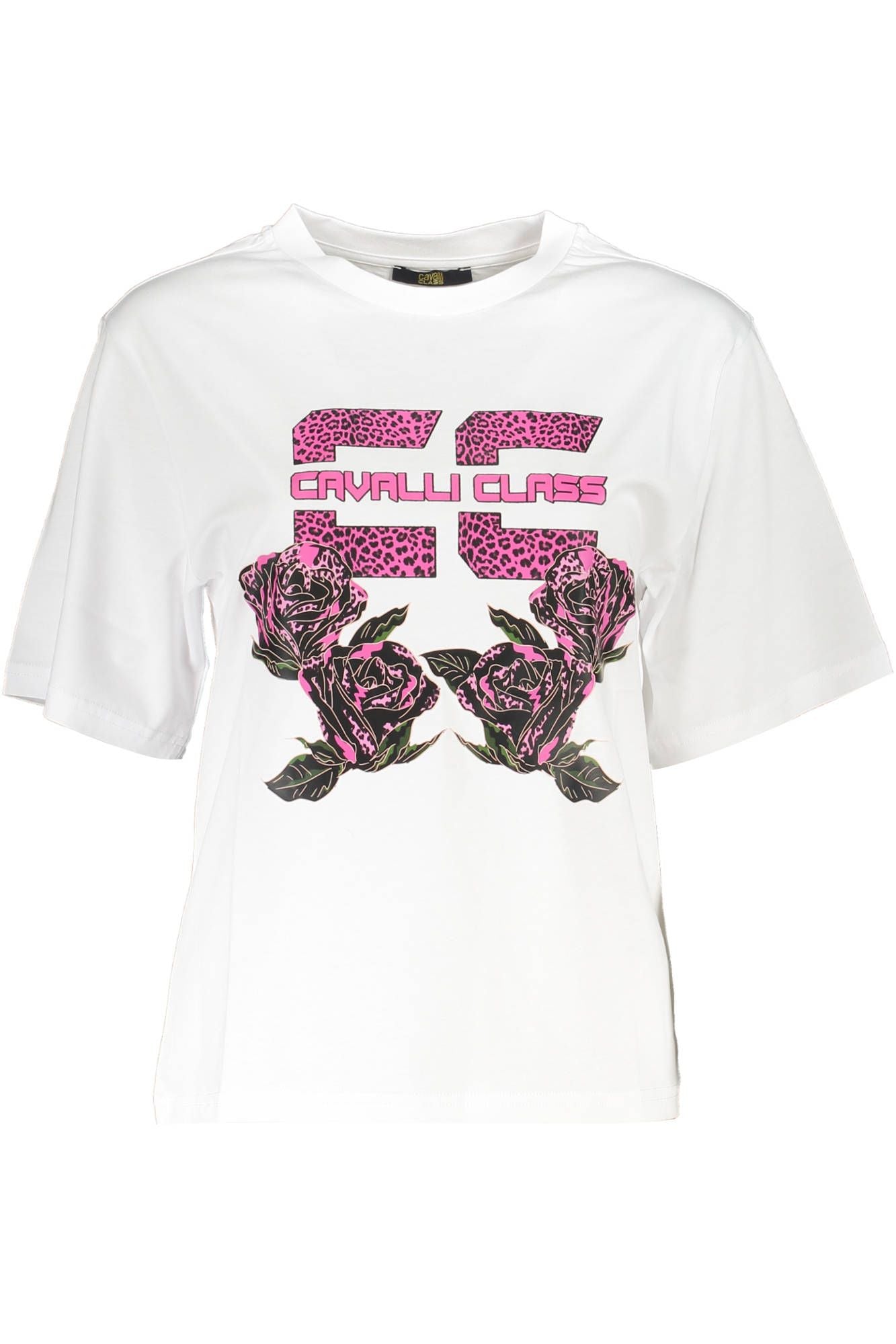 Cavalli Class Weißes Baumwoll-T-Shirt für Damen