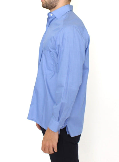 Camicia dal taglio classico in cotone blu