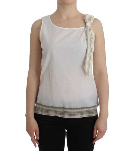 Weiße Top-Bluse, Tank-Shirt, ärmellos