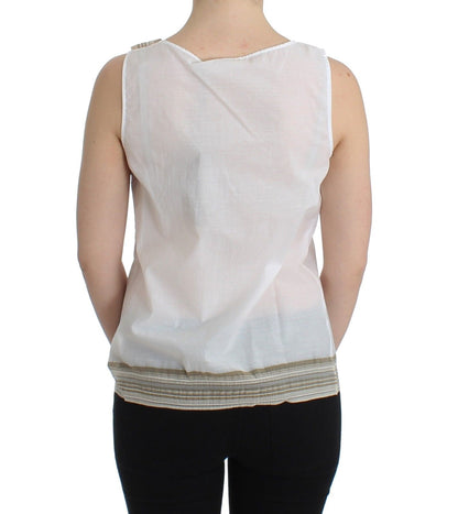 Weiße Top-Bluse, Tank-Shirt, ärmellos