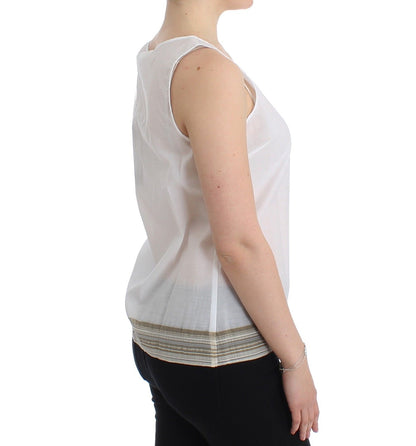 Weiße Top-Bluse, Tank-Shirt, ärmellos